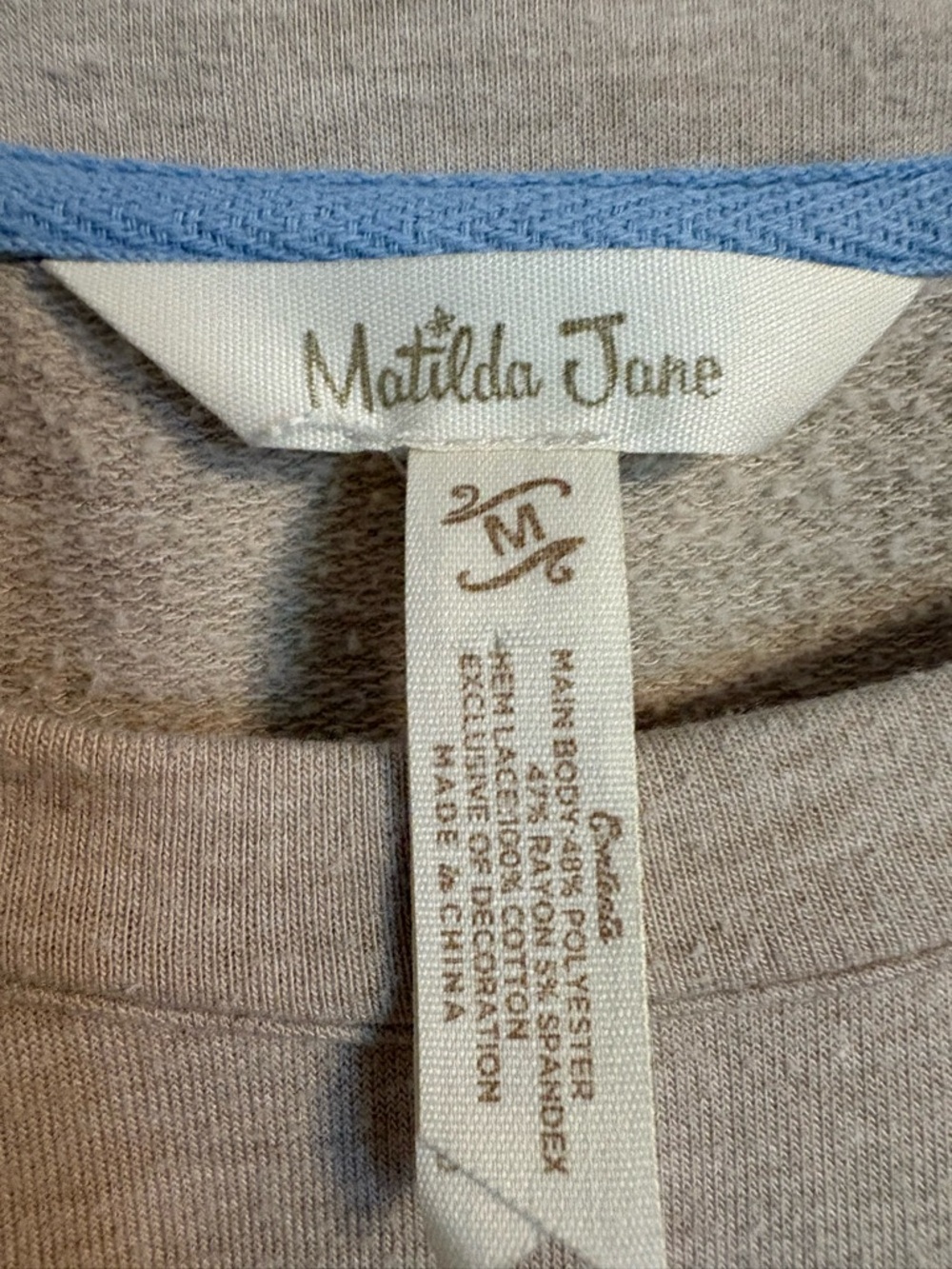 Matilda Jane M Beige Floral Long Sleeve Top with White Eyelet Ruffle - Picture 5 of 7
